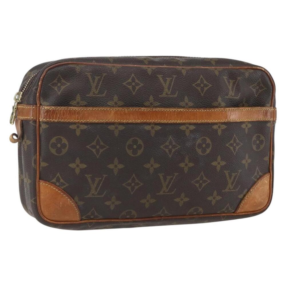 LOUIS VUITTON Monogram Compiegne 28 Clutch Bag M51845 LV Auth ka817